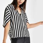 River Island Womens Stripe Button Front Loose Top