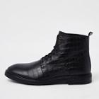 River Island Mens Croc Embossed Leather Boots