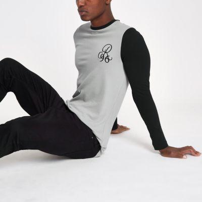 River Island Mens Muscle Raglan Sleeve Top