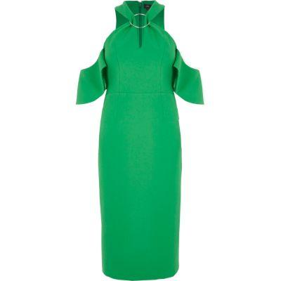 River Island Womens Ring Front Bodycon Midi Dress