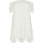 River Island Womens Plus White Lace Bardot Dress