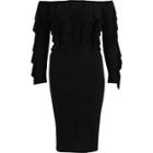 River Island Womens Bardot Frill Sleeve Bodycon Dress