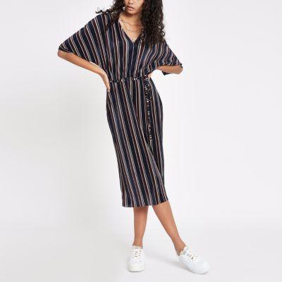 River Island Womens Stripe Kimono Sleeve Dress