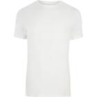 River Island Mens White Muscle Fit Short Sleeve T-shirt