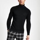 River Island Mens Textured Slim Fit Roll Neck Sweater
