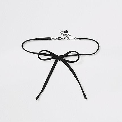 River Island Womens Suedette Bow Choker
