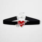 River Island Womens Velvet 'love' Heart Choker