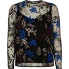 River Island Womens Floral Embroidered Mesh Top