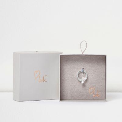 River Island Womens Love Luli Silver-plated Stacked Ring