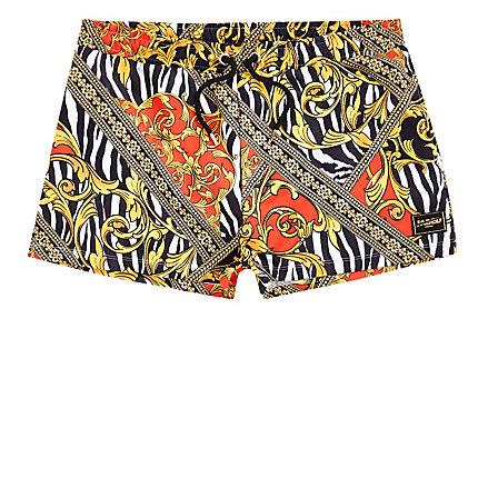 River Island Mens Jaded Zebra Print Swim Trunks