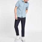 River Island Mens Superdry Denim Short Sleeve Shirt