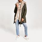 River Island Womens Faux Fur Trim Oversized Parka