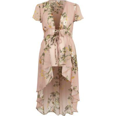River Island Womens Floral High Low Hem Kimono Top