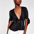 River Island Womens Satin Bow Front Top