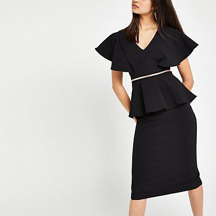 River Island Womens Peplum Bodycon Dress