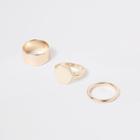 River Island Womens Gold Tone Chunky Hexagon Ring Pack