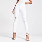 River Island Womens White Molly Ripped Jeggings