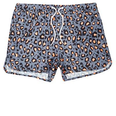 River Island Mens Animal Print Runner Swim Trunks