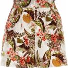 River Island Womens White Tropical Floral Print Smart Shorts