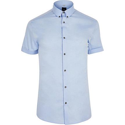River Island Mens Muscle Fit Poplin Shirt