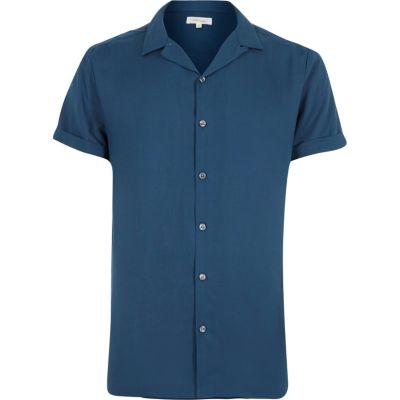 River Island Mens Revere Collar Short Sleeve Shirt