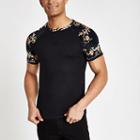 River Island Mens Slim Fit Baroque Velour T-shirt