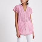 River Island Womens Stripe Short Sleeve Loose Fit Shirt