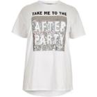 River Island Womens Plus White Sequinned After Party T-shirt