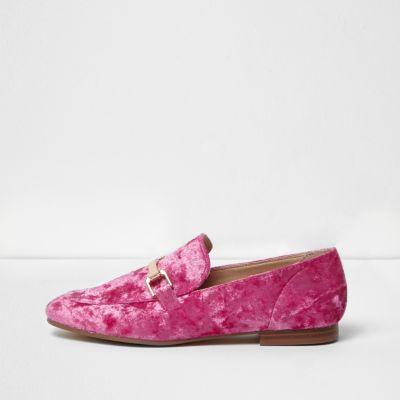 River Island Womens Velvet Loafers