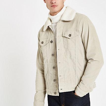 River Island Mens Fleece Line Cord Jacket