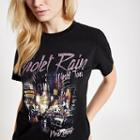 River Island Womens 'violet Rain' Heatseal Print T-shirt