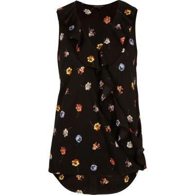 River Island Womens Floral Print Frill Wrap Top