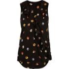 River Island Womens Floral Print Frill Wrap Top