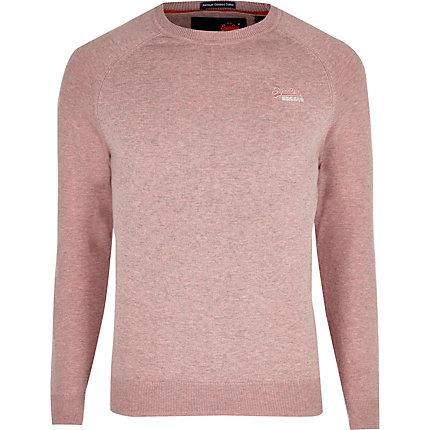 River Island Mens Superdry Logo Embroidered Sweater