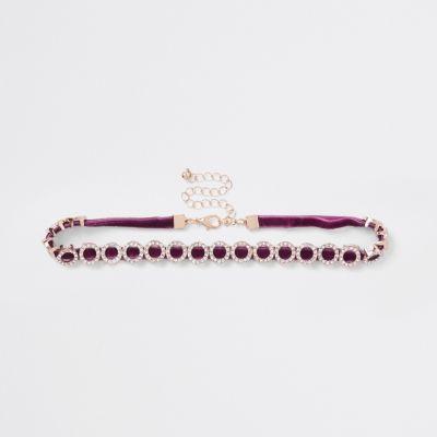 River Island Womens Diamante Embellished Circle Choker
