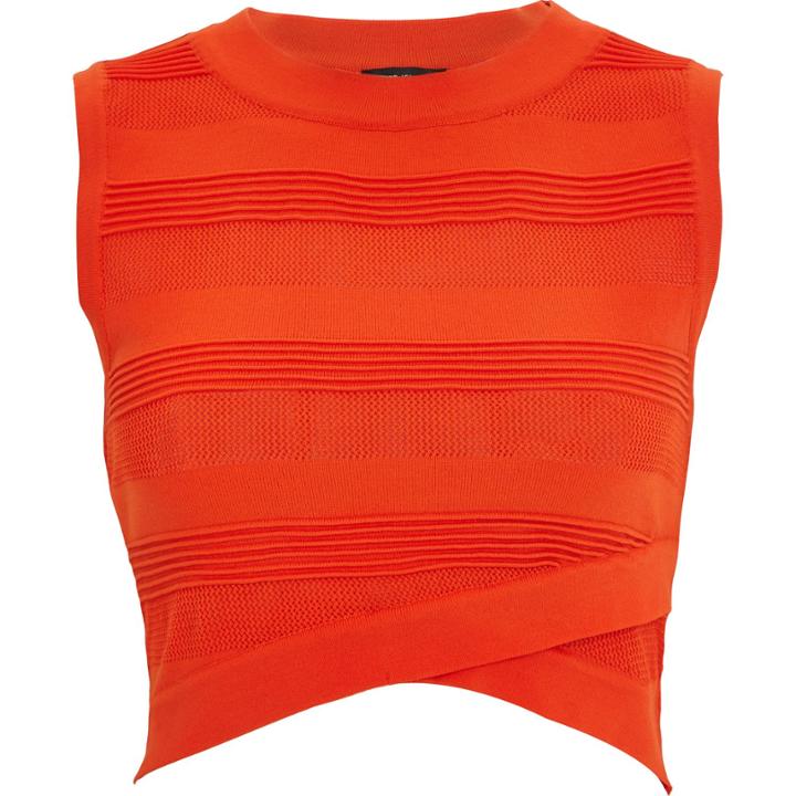 River Island Womens Sheer Cross-over Crop Top