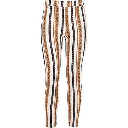 River Island Girls White Chain Print Leggings