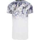 River Island Mens White Marble Fade Muscle Fit T-shirt
