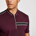 River Island Mens 'maison Riviera' Zip Neck Polo Shirt