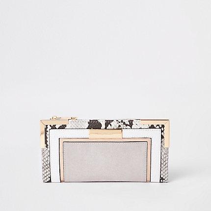 River Island Womens Snake Print Fold Out Purse