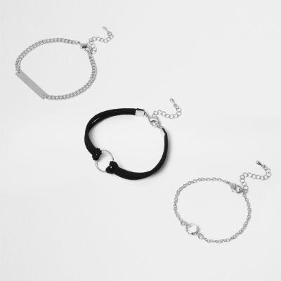 River Island Womens Silver Tone Circle Bracelet Multipack