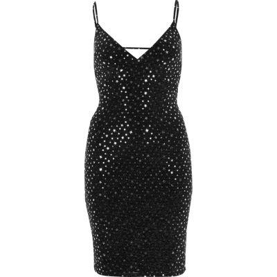 River Island Womens Sparkly Star Bodycon Dress
