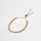 River Island Womens Gold Tone Diamante Lariat Bracelet