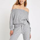 River Island Womens Hacci Bardot Batwing Long Sleeve Jumper