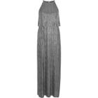 River Island Womens Silver Pleated Layered Sleeveless Maxi Dress