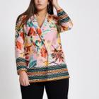 River Island Womens Plus Floral Mixed Print Blazer