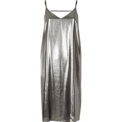 River Island Womens Silver Strap Back Cami Midi Dress