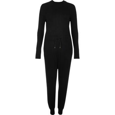 River Island Womens Open Back Ribbed Jumpsuit