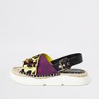 River Island Womens Print Chunky Flatform Slider