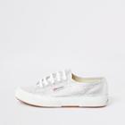 River Island Womens Superga Silver Lace-up Runner Trainers